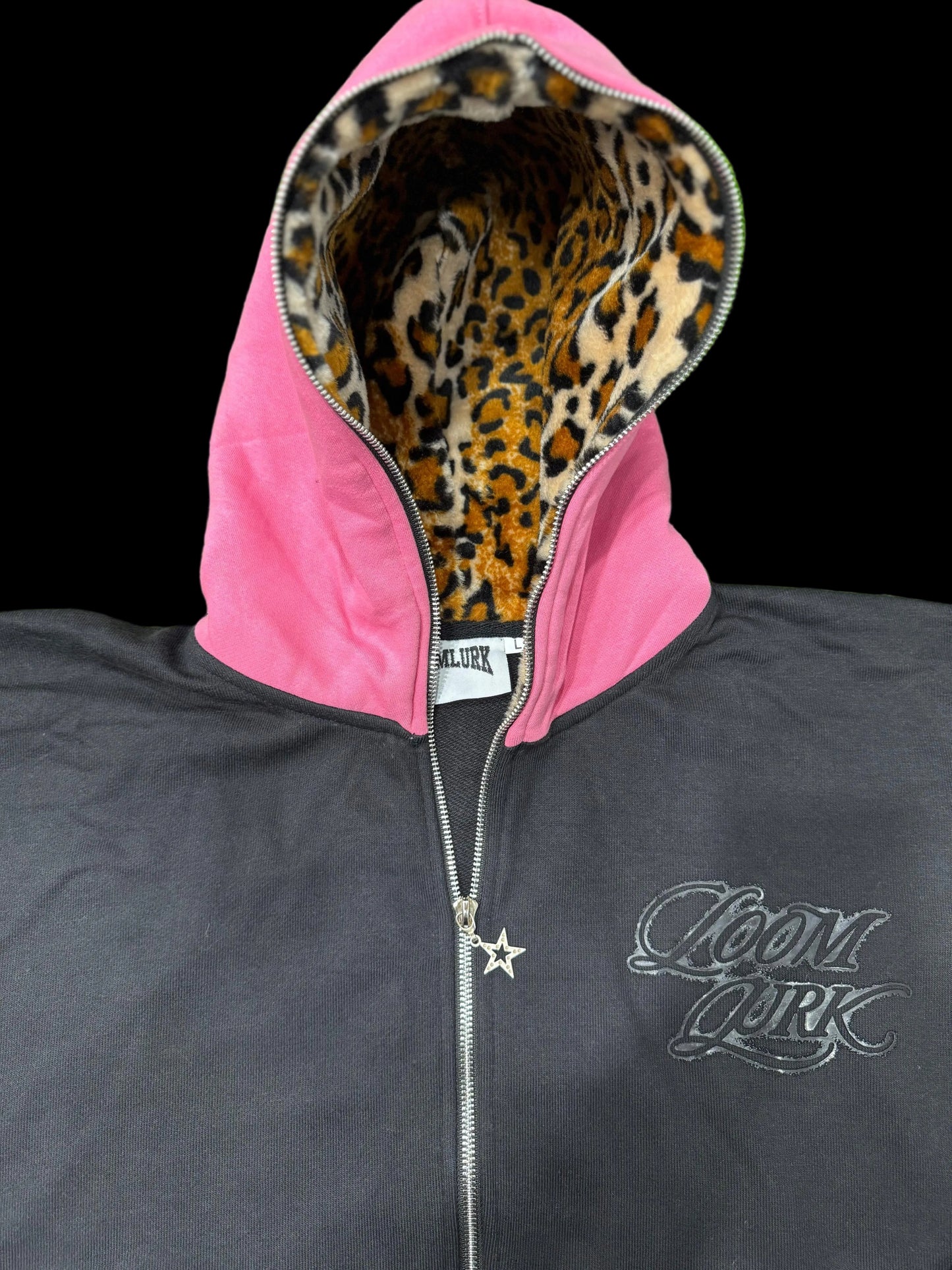 LOOMLURK BLACK CHEETAH HOODIES