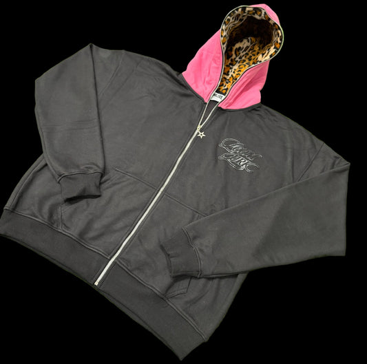 LOOMLURK BLACK CHEETAH HOODIES